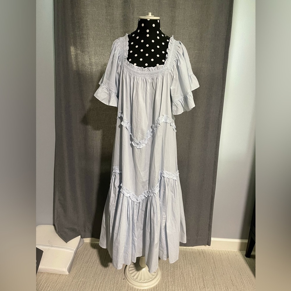 NWT Free People maxi dress. Light blue. Size medium